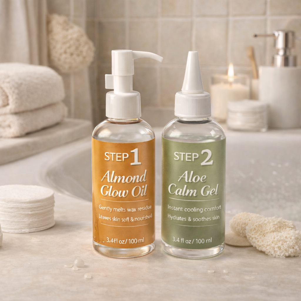 Professional Pre & Post Wax Skincare Kit for Women – Aloe Vera After Wax Gel & Almond Oil Wax Remover